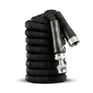 FlexiWonder Silver - Gartenschlauch 22,5m - dehnt sich bei Wasserzufuhr zur vollen Länge aus - Kein Abknicken - Schrumpfmechanismus - Verstellbare Düse - flexibler Wasserschlauch für alle Anschlüsse im Sale
